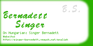 bernadett singer business card